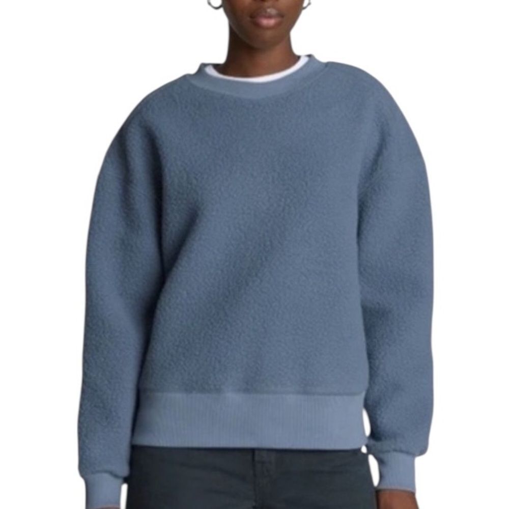 Everlane Blue Teddy Fleece Pullover size small